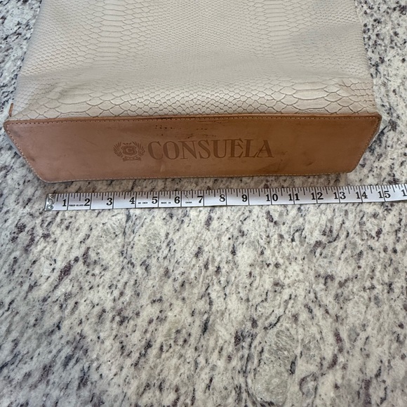 Consuela Cream Tote Bag with accessories.  Gently used. See pics for flaws. - Picture 13 of 16